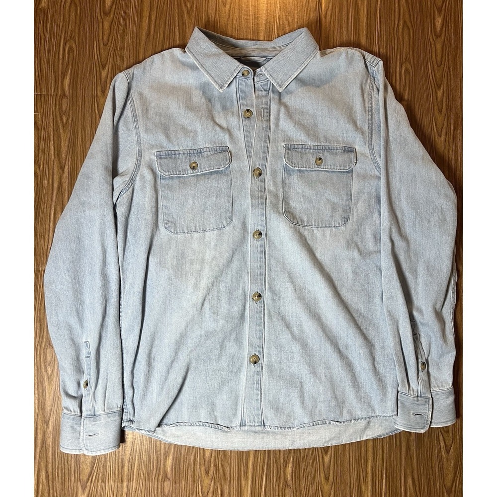 Marine Layer Humboldt Field Shirt Men's Large Light Blue Chambray Button Up